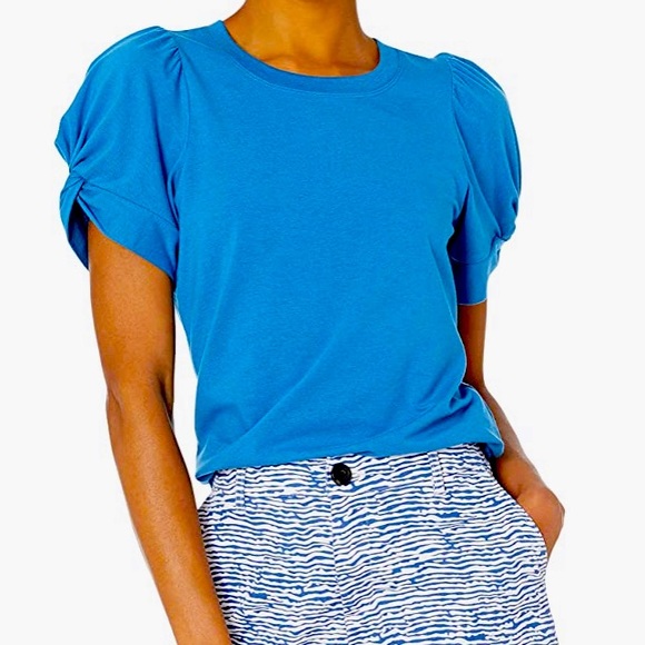 NWT Amazon Essentials Women's Classic Fit Twist Sleeve Crew Neck T-Shirt - Picture 1 of 9